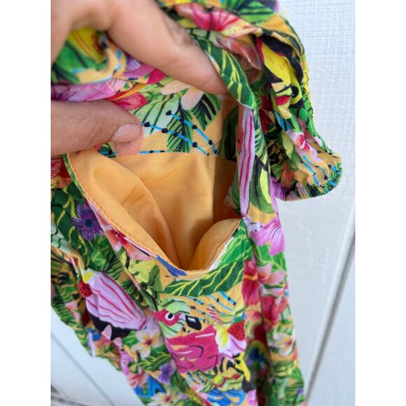 H&M x Emma Jayne Jumpsuit, Tropical Rainforest Print, Toucans, Size 12-13y - Picture 7 of 7